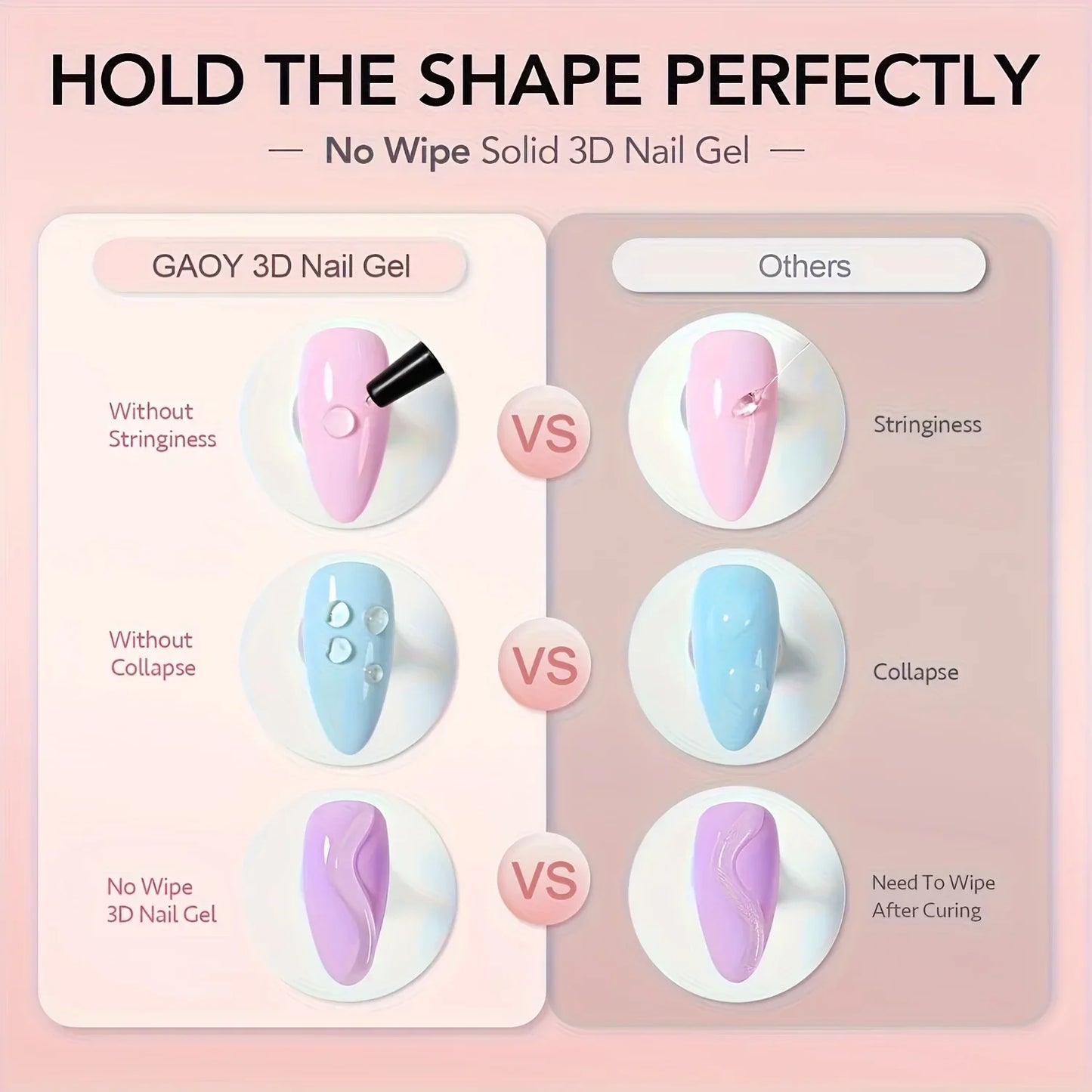 3D Gel - Nail Art Modeling Gel, Suitable for Nail Design Autumn And Winter DIY Nail Art for Painting, Molding, Sculpting