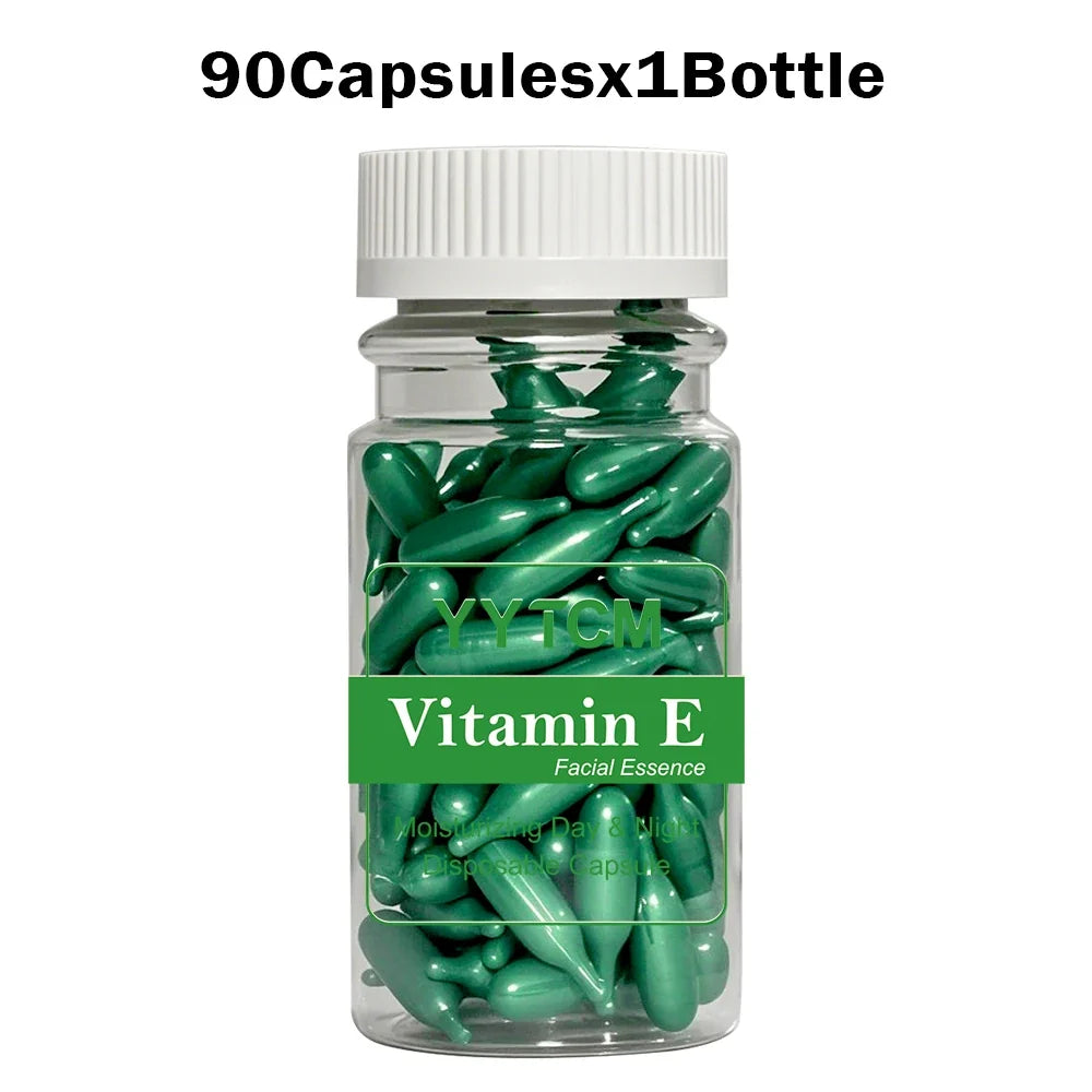 Vitamin E Serum Capsules, Single-Use Essence Capsules, Hydrating and Moisturizing Facial Skin 90 Capsules/Bottle - 1 Bottle
