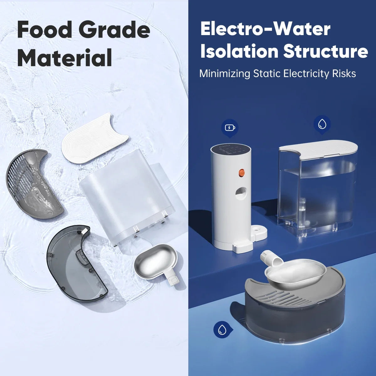 PureFlow™ 3L Stainless Steel Pet Water Fountain | Rechargeable Automatic Cat Dog Water Dispenser Quiet Filtration System