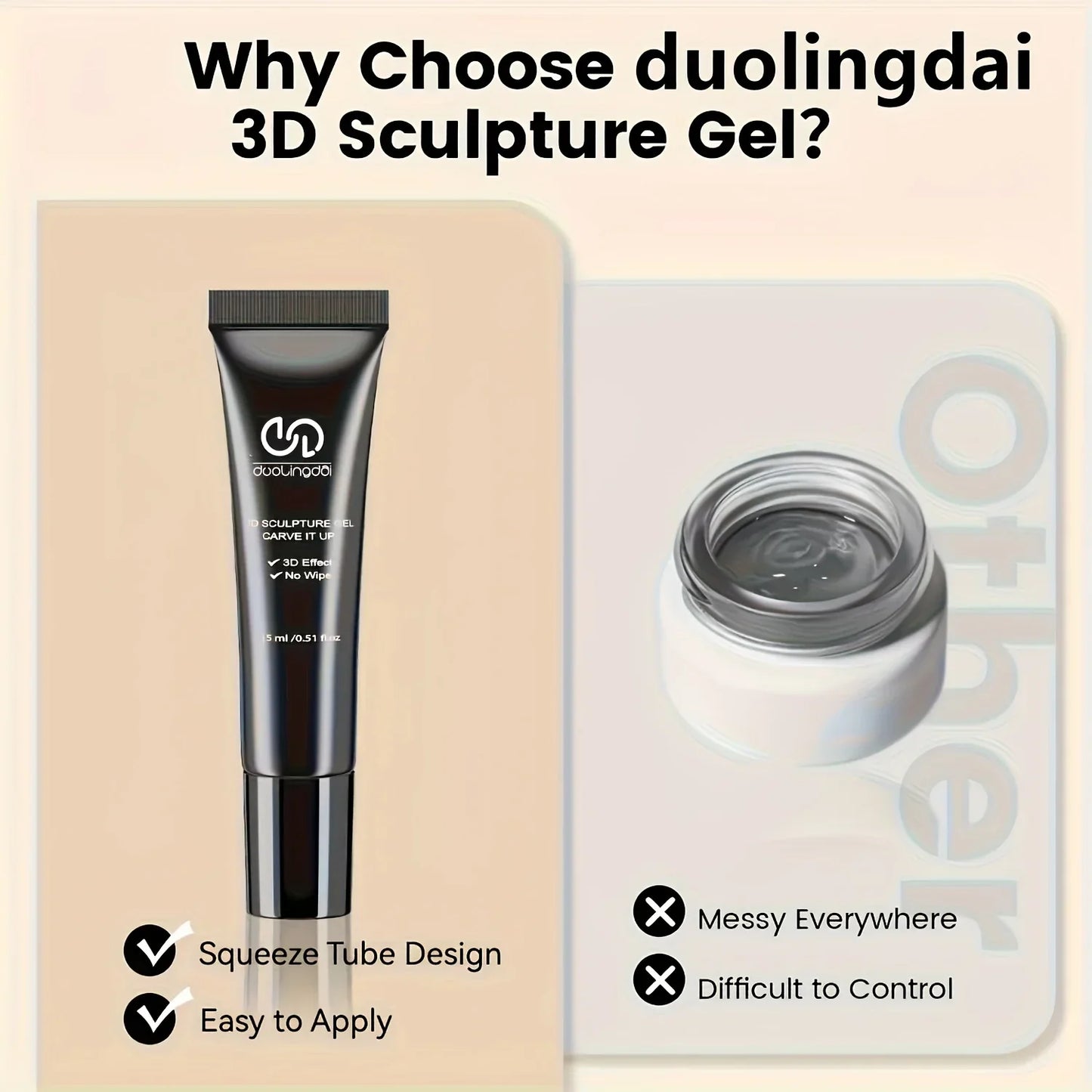3D Gel - Nail Art Modeling Gel, Suitable for Nail Design Autumn And Winter DIY Nail Art for Painting, Molding, Sculpting