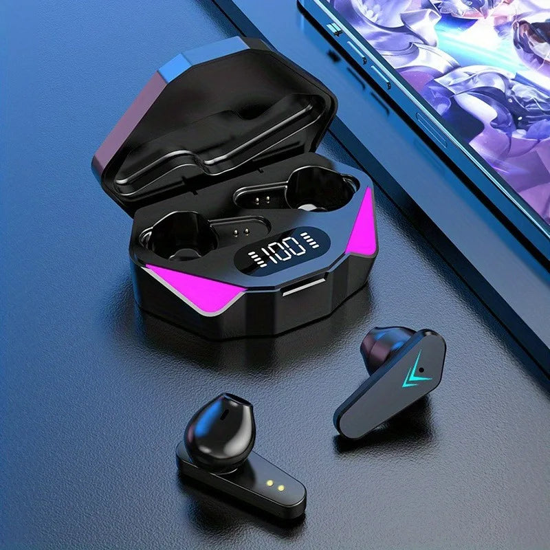 Wireless Bluetooth 5.3 Gaming Earbuds – LED Display & Noise Cancelling Mic