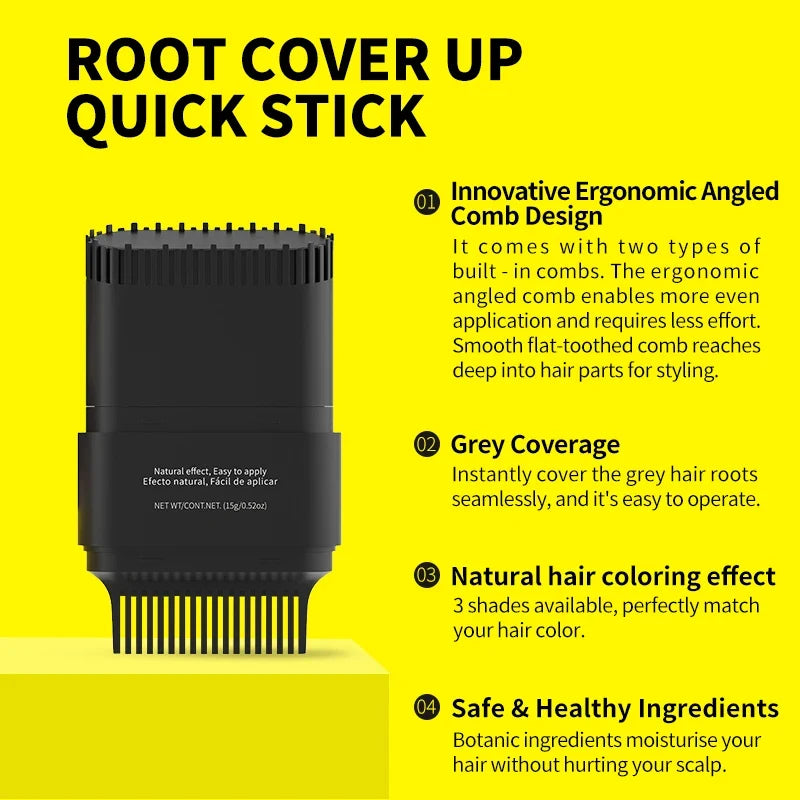 Hair Color Stick For Men & Women Quickly Covers Gray White Hair