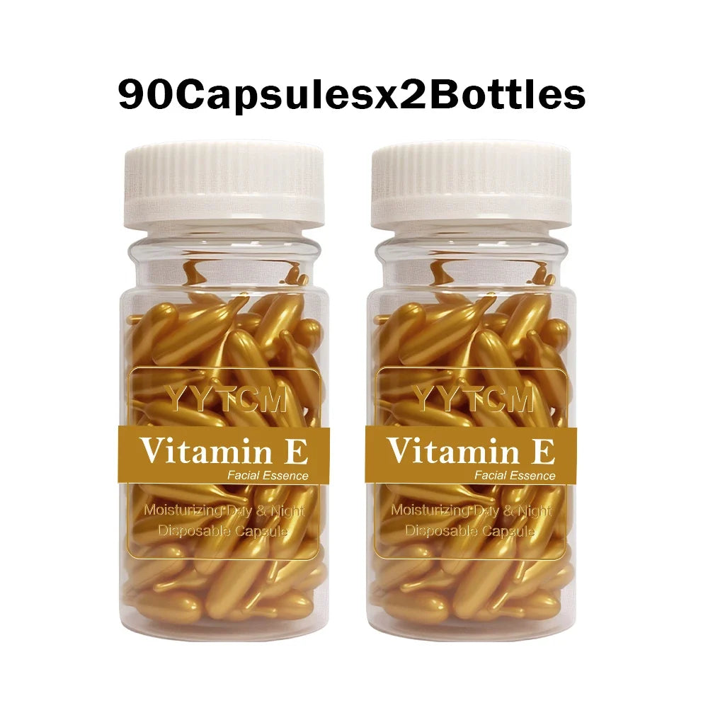 Vitamin E Serum Capsules, Single-Use Essence Capsules, Hydrating and Moisturizing Facial Skin 90 Capsules/Bottle - 1 Bottle